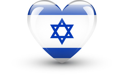 Israel Heart Icon - National Flag Vector Image