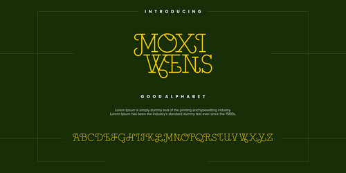 moxi wens modern abstract digital alphabet font vector