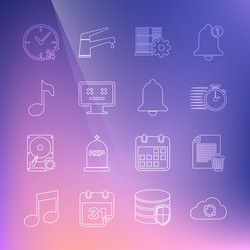 set line cloud sync refresh delete file document vector image