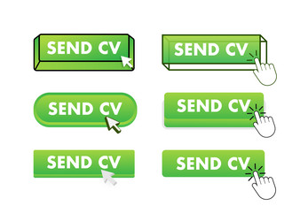 send cv button with pointer clicking web vector