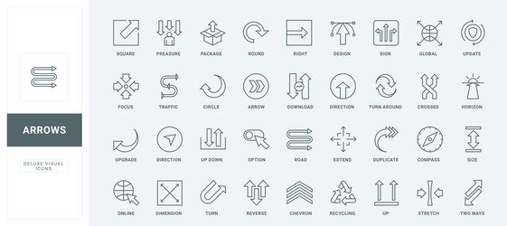 arrow line icons set up and down flow of progress vector image
