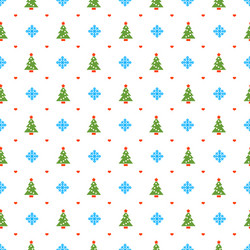 christmas seamless pattern with tree vector image