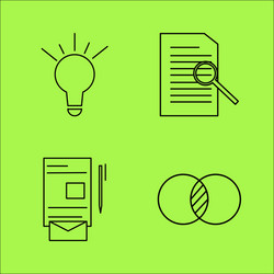 design elements simple linear outline icon set vector image