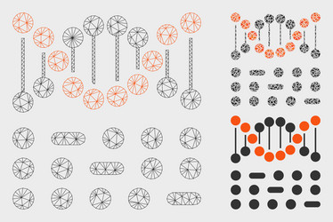 genetic code mesh 2d model and triangle vector