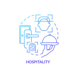 hospitality blue gradient concept icon vector