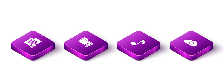 set isometric delete file document folder music vector image