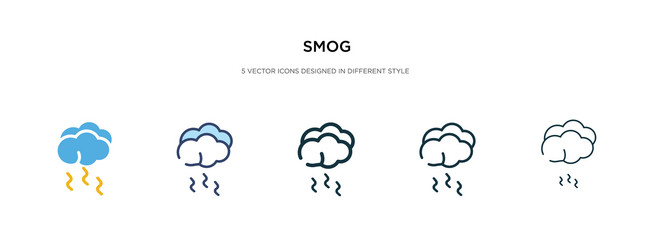 smog icon in different style two colored vector image
