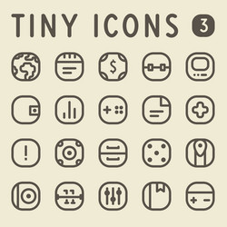 tiny line icons for web and mobile applications vector image