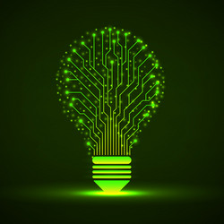 abstract glowing lamp with circuit board vector image