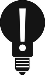 bulb with exclamation mark inside icon simple vector image