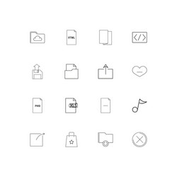 files and folders sign simple linear icons set vector image
