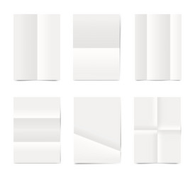 Folded Paper Sheets Collection vector image