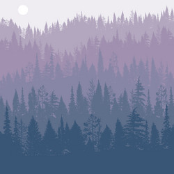 Landscapes with pine trees Royalty Free Vector Image