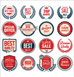 retro vintage sale badges and labels collection vector