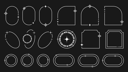 set of different frames in y2k style graphic line vector image
