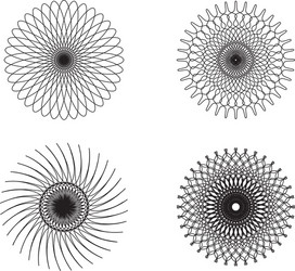 Spirograph Patterns & Elements vector image