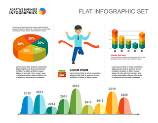 timeline and percentage chart template vector