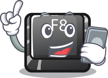 with phone button f8 in shape character vector image
