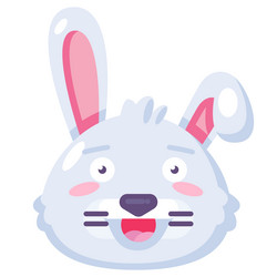 bunny smiling with teeth funny cute emoji vector