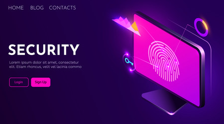 fingerprint scan biometrics identify authorization vector image