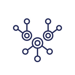 Nodes line icon data structure vector