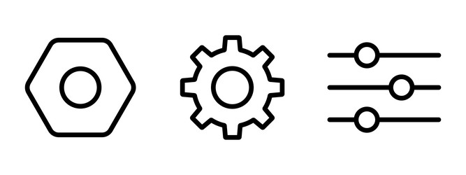 parameters and setting icons set vector image