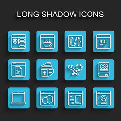 set line laptop software browser setting create vector image