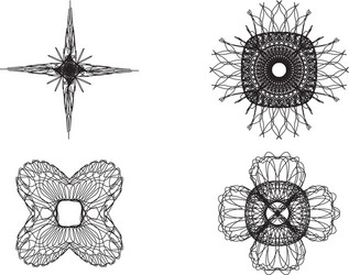 Spirograph Patterns & Elements vector image