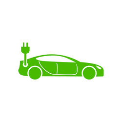 Green electric car icon simple style vector