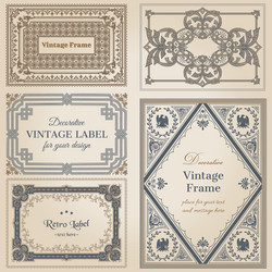 Wedding vintage frames and design elements Vector Image