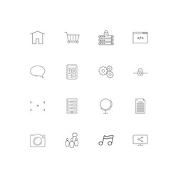 Web and text simple linear icons set outlined vector