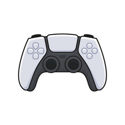 game controller white joystick icon gamepad vector image