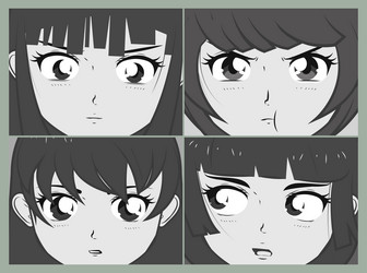 Cute Female Manga Anime Eyes Vector Images (over 1,200)