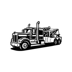 towing truck wrecker monochrome icon Vector Image