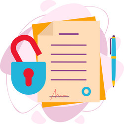 a protected document with data file vector image