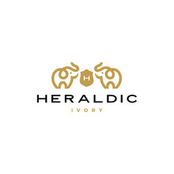 elephant coat arms logo icon Vector Image