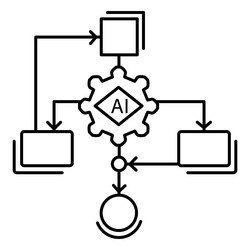 machine learning ai algorithm icon design vector image