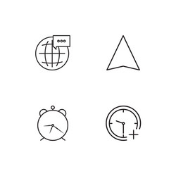 time linear icons set simple outline vector image
