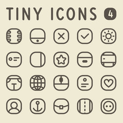 Tiny line icons for web and mobile applications vector