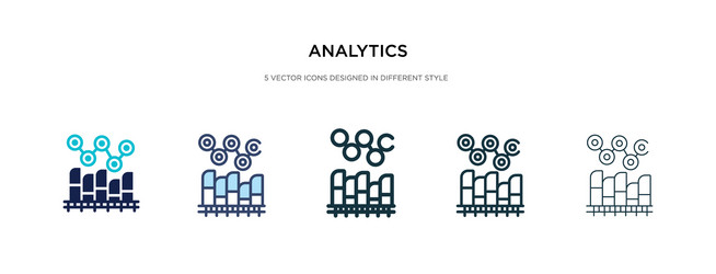 analytics icon in different style two colored vector image