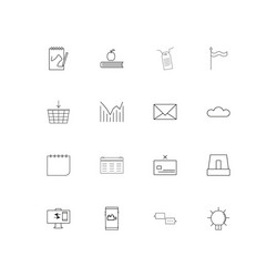 internet technologies linear thin icons set vector image