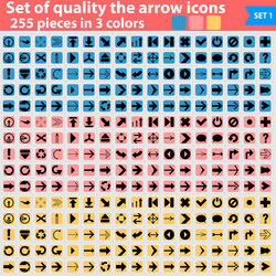 Large set of flat pointing icon in three colors vector