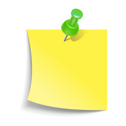 note paper with push pin icon realistic style vector image