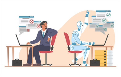 robot machine working a lot faster than vector image