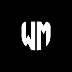wm logo monogram with circular shape shield vector image