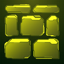 yellow futuristic hud ui elements sci-fi user vector image