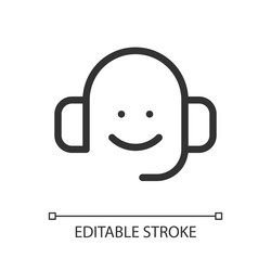 call center pixel perfect linear ui icon vector image