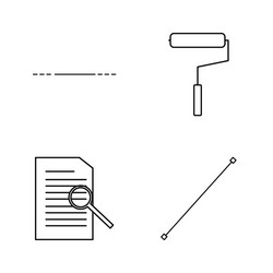 design elements simple linear outline icon set vector image