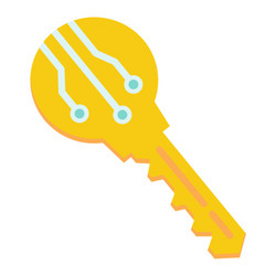 electronic key flat icon security and access vector image