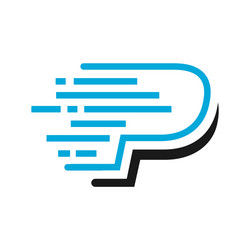 Faster fast letter p initial logo design template Vector Image